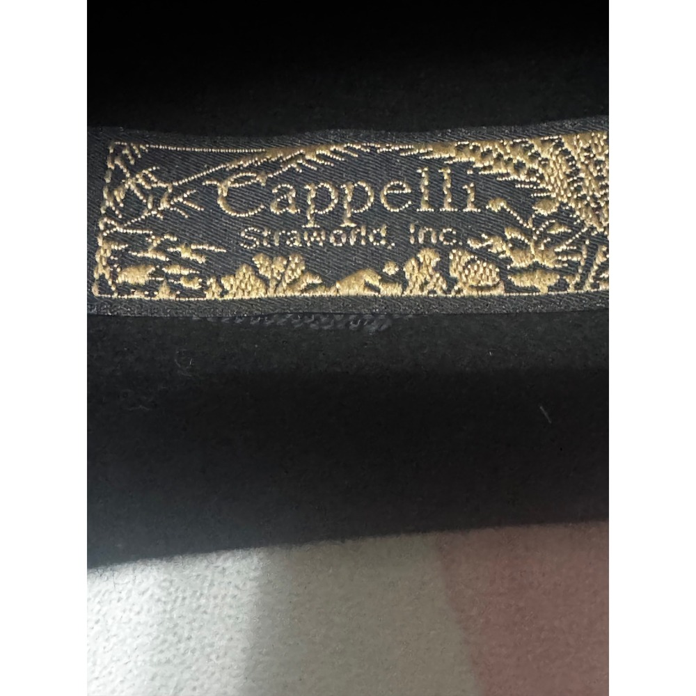Cappelli Straworld Inc Black Wool Felt Feather Trim Dress Hat Womens Vintage - Picture 5 of 7